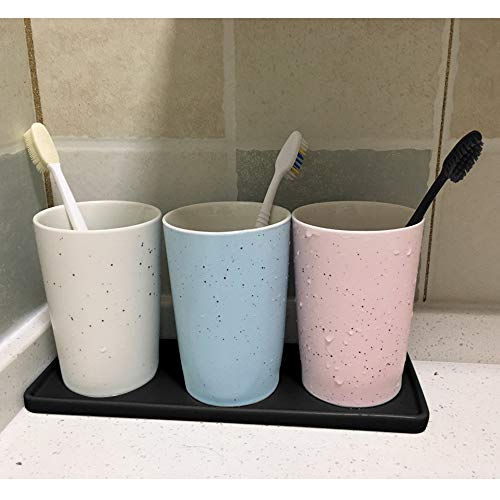 Floatant Bathroom Sink Tray Ceramic Kitchen Tray Large Candle Tray Rectangle Perfume Tray Organizer For Jewelry, Towel, Candles, Soap, Decoration Tub Kitchen Restroom Toilet- Large Black #TOP1