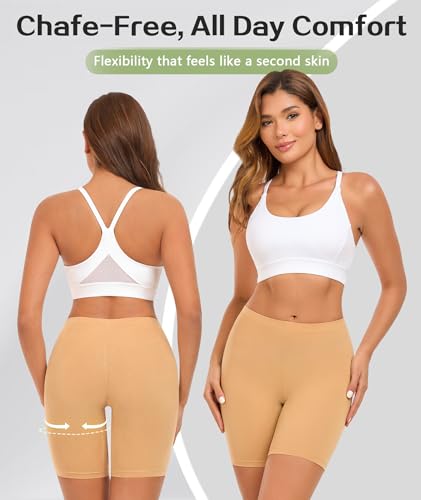 Image of 4 Pack Cotton Boy Shorts Underwear for Women Anti Chafing Shorts for Under Dresses Soft Boxers Panties
