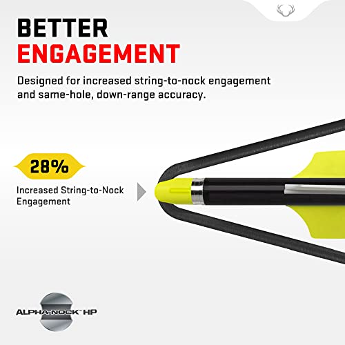 Tenpoint Alpha-Nock Hp, Yellow - Pack Of 12 - Weight: 27 Grains - Helps Prevent Shoot Over Or Shoot Under #TOP2