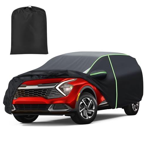 Image of Mixsuper Liner Car Cover for Kia Sportage 1994-2026, 7 Layers Waterproof Car Cover Accessories for Sportage with Zipper Door, Windproof Straps, Reflective Strips, Anti-UV, All Weather