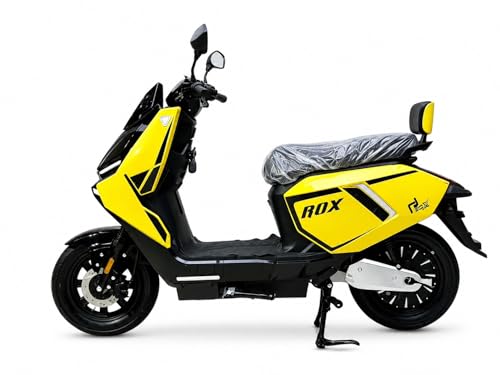 Image of EOX ROX Electric Scooter for Adults | 48V Removable Lithium Battery | 50-60 km Long-Range Ride | Lightweight Non-RTO E-Scooter (SPORTS YELLOW)