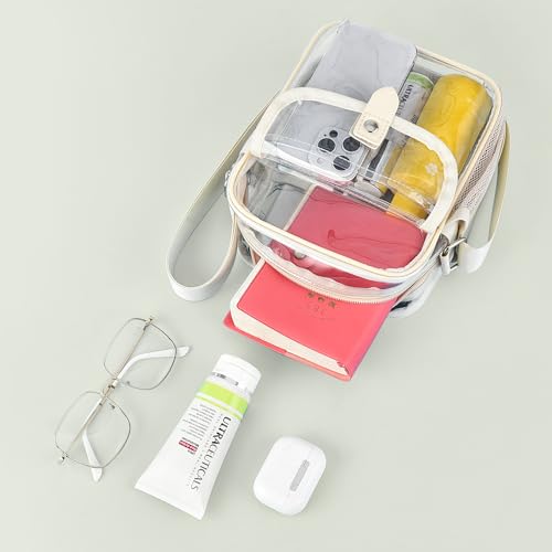 Image of SPODEARS Clear Crossbody Bag for Stadium, Concert, Festival & More - Adjustable Shoulder Strap & Bottle Holder