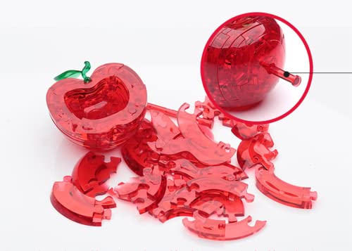 3D Crystal Puzzle Apple Educational Toys (Red) #TOP2