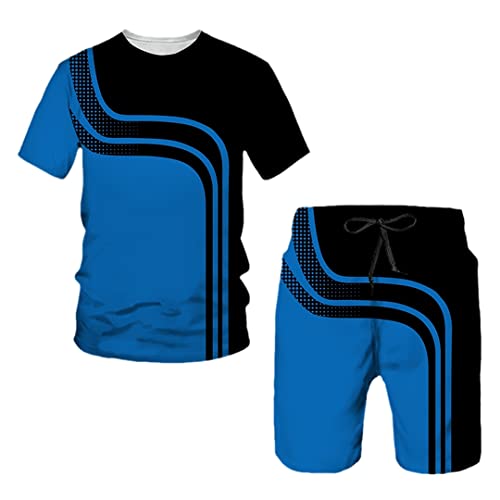 Ensemble d'été homme décontracté vêtement de vacances short et T-shirt uni XXL Ts2794