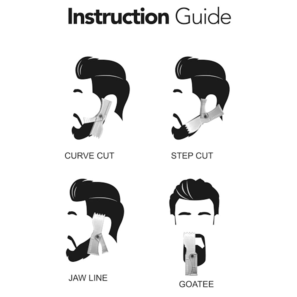 Stencil per barba per bucino, baffi, zampe, peli del viso, guida per toelettatura da uomo