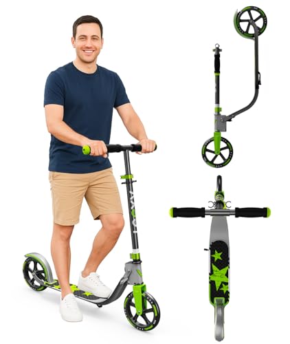 Adult Scooter with Big Wheels | Adjustable Height, Foldable Aluminum Frame |...