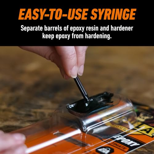 Gorilla Epoxy Ultimate, Waterproof, 10 Minute Set, Permanent Bond, Dries Black, 0.85oz Syringe (Pack of 1)