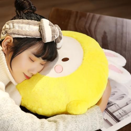 VINTORKY Yellow Plush Rabbit Throw Pillow for Bedroom and Living Room, Multipurpose Educational Prop and Soft Stuffed Bunny Home Decor, Realistic Small Rabbit Shaped Plush Cushion — view 4