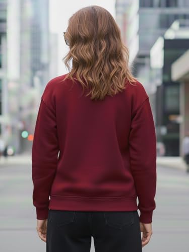 Image of LEOTUDE Women's Half Zip Sweatshirt | Boyfriend Loose Fit Winter Pullover (Black Color)