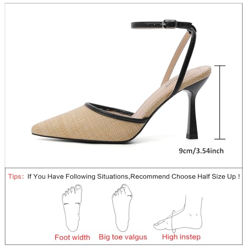 Image of Susanny Heels for Women Stiletto Closed Pointed Toe Backless Dress Shoes High Heels Sexy Kitten Pumps Wedding Guest Party Dance Prom Dressy Comfort Shoes