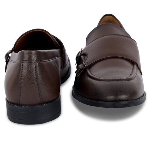 Image of LOUIS STITCH Double Monk Strap Shoes for Men | Slip-on Monk Style | Office Shoes for Men | Formal Shoe for Men Ideal for Business, Casual, Parties (LSRG FMBB)