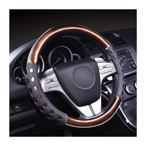 JNNJ Funda Volante Coche, Volante Funda De Piel Laser Cepillado, Cubre Volante Antideslizante Transpirable, Moda Funda Volantes Coche Universal, Accesorios Coche para Automóvil, Furgoneta(Oro)