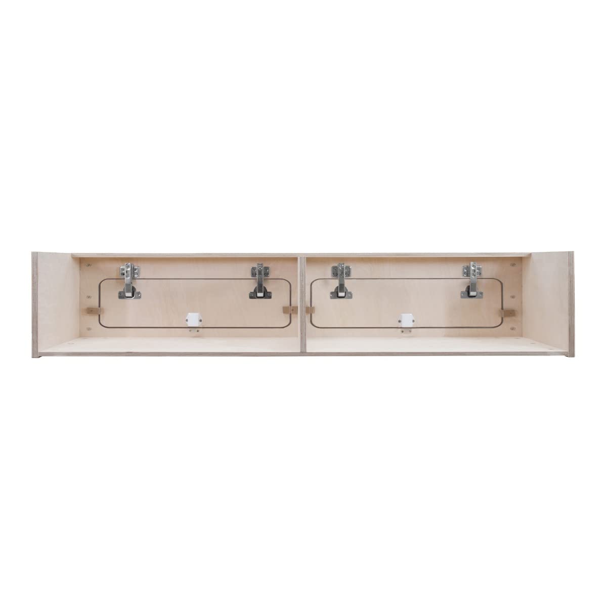 Armario Almacenaje Madera Autocaravana con Acabado Negro 100x25x25cm Gabinete Almacenamiento Kit Mueble Camper 2 Puertas con Divisor Central Bisagras Cierre Suave Manijas con Botón+Kit Fijación GRATIS