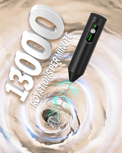 Image of CIRCLE JOY 3-Speed Rechargeable Coffee Frother Electric, Milk Frother Handheld with Dual Spring Whisker for Home Coffee Maker Lattes, Cappuccino & Hot Chocolate