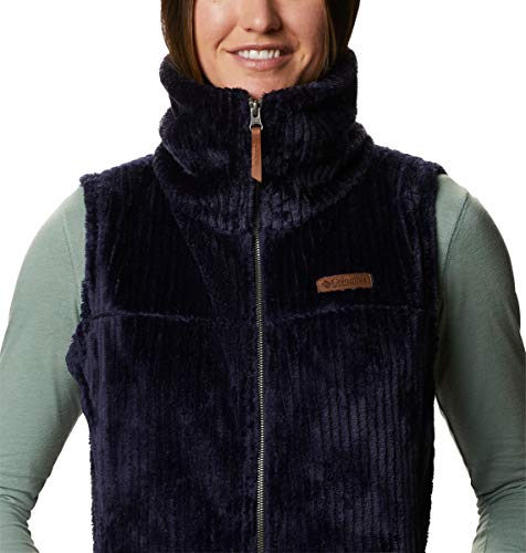 Columbia Women's Fire Side Sherpa Vest, Dark Nocturnal Stripe, 1X Plus #TOP3