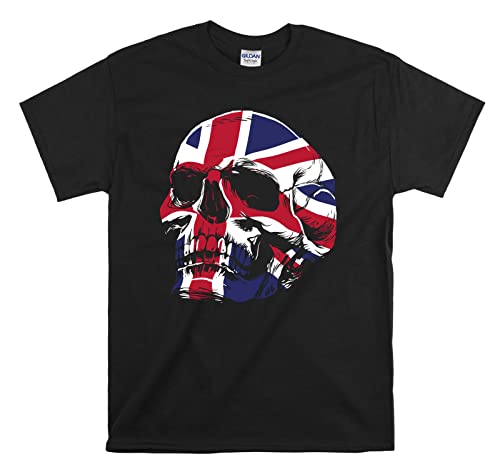 T-shirt tête de mort unisexe noir en taille S pour homme et femme
