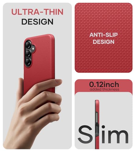 Image of Vihibii for Samsung Galaxy A16 Case, [Double Layer Drop Protection] with 2X Screen Protector, Shockproof Soft Silicone Inner Case & Rugged Hard Outer Cover Phone Case for Samsung Galaxy A16 5G, Red