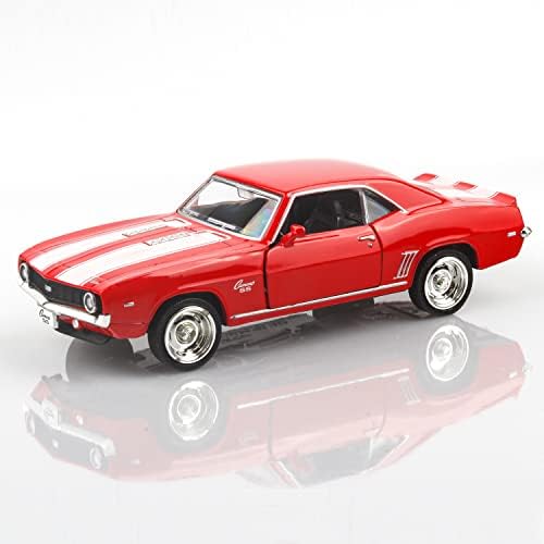 1/36 Scale Diecast 1969 Camaro SS Model, Pull Back Vehicle Toy Car Gift For Boys And Girls (Red)