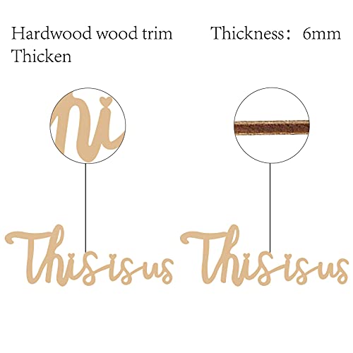 Creatcabin Laser Cut Wood Sign Wall Art This Is Us Letter Sign Decorative Wall Sculpture Hanging Decor Unfinished For Housewarming Door Wall Room Decoration 11" X 4.3" #TOP2