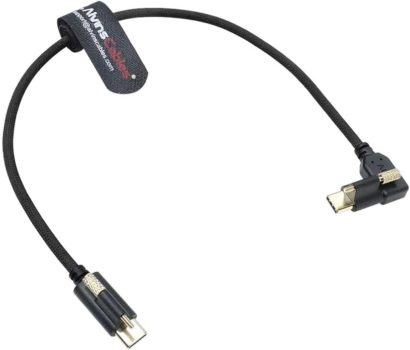 Alvin's Cables Ultra-Flexible Locking USB-C to USB-C Data-Transfer Cable for Blackmagic Pyxis Monitor, URSA Cine EVF, USB-C 3.2 10Gbps High-Speed Cable for Blackmagic Micro Studio Camera 4K G2 12in