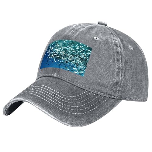 FodPand Glittered Blue Background Baseball Cap Adjustable Washed Cotton Golf