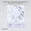 Phanteks M25-120 Gen2 Reversed Blade Triple Pack, 3X 120mm ARGB High Performance Cooling Fans, Daisy-Chain Unified Fan Frame, Infinity Mirror hub, Single Cable Connection, White