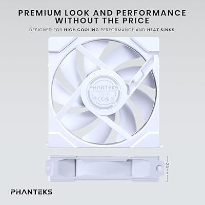 Phanteks M25-120 Gen2 Reversed Blade Triple Pack, 3X 120mm ARGB High Performance Cooling Fans, Daisy-Chain Unified Fan Frame, Infinity Mirror hub, Single Cable Connection, White