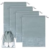 Diseño práctico: la parte inferior de la bolsa de zapatos no tejida a prueba de polvo está diseñada con una ventana transparente de 14 cm/ 5,5 pulgadas de ancho, el diseño práctico es que puede distinguir fácilmente los artículos en la bolsa, mejorar la eficiencia de la vida, brindarle comodidad y pulcritud en viajes de negocios o viajes