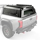 BKEOFGEB Camper Shell for 2024-2026 Toyota Tacoma 6FT Bed Heavy Duty Manganese Steel Truck Bed Cap Topper with LED Lights 1100lbs Load Lockable (Multifunctional Panels)