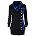 Produktbild VEMOW Herbst Winter Elegante Damen Frauen Langarm Hoodies mit Knopf Gedruckt Lässig Täglichen Sport Outdoors Hoodies Herbst Sweatshirt(X1-Blau, 42 DE/L CN)