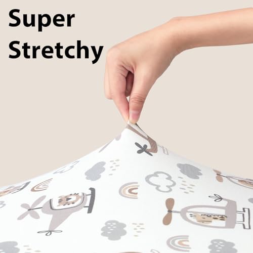 Baby Crib Sheets for Boys and Girls, 3 Pack Toddler Bed Sheets for 52”x28” Standard Toddler Mattresses, Soft Microfiber Fitted Crib Sheets Neutral Grey Helicopter