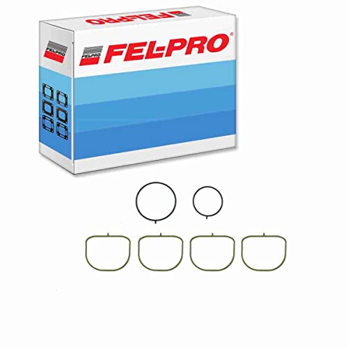 Image of Intake Manifold Gasket Set Compatible with Ford Ranger 2.3L L4 2001-2011 | Stops vacuum and coolant leaks behind rough idle and lean running; complete intake manifold gasket set; P0171.