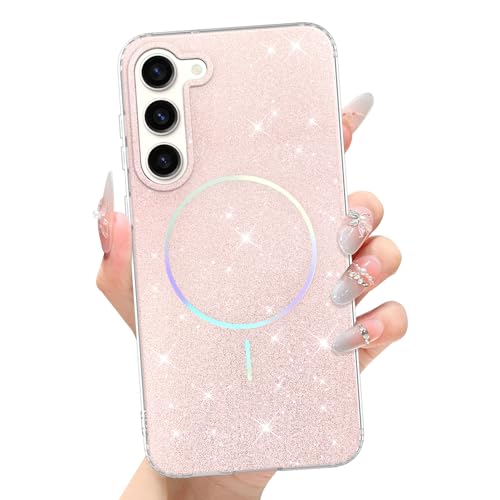 tharlet Magnetic for Samsung Galaxy S23 Case Pink Glitter Aesthetic