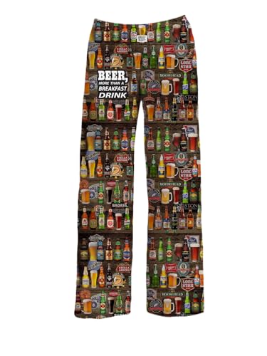 BRIEF INSANITY Lounge Pajama Pants for Men and Women| Beer Print Bottoms - Funny, Humorous, Novelty Loungewear Pants4