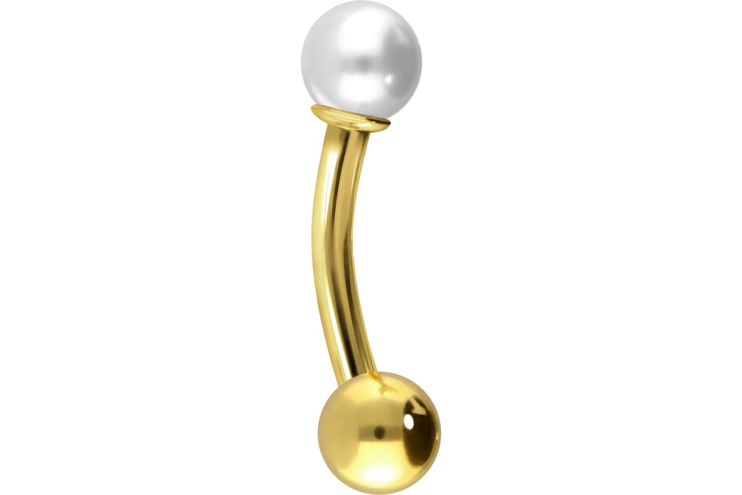 PIERCINGLINE 18 KARAT GOLD Bauchnabelpiercing | FRISCHWASSERPERLE | Piercing Banane Bananabell | Größenauswahl