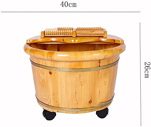 Bañera para pies de madera con ruedas, cubierta y masaje para uso doméstico miniatura 2