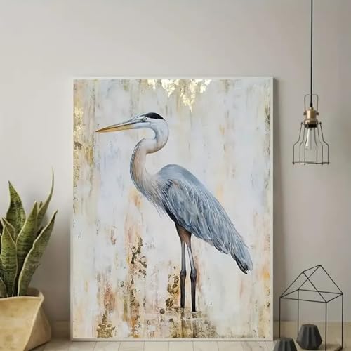 Affiche graffiti animaux pour salon moderne tableau grue couronnée 35x50cm