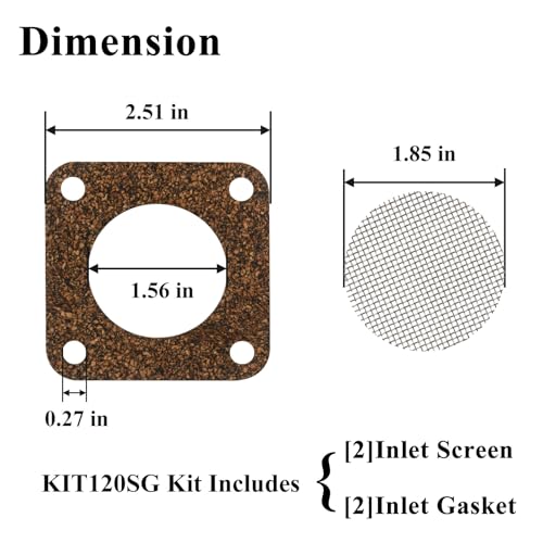 Image of 2 Sets KIT120SG Screen Gasket for Small Pumps | Fits 600, 1200, 2400, 4200, 4400 Series, Seal screen parts, Barrel fuel pump, Vehicle specific fit