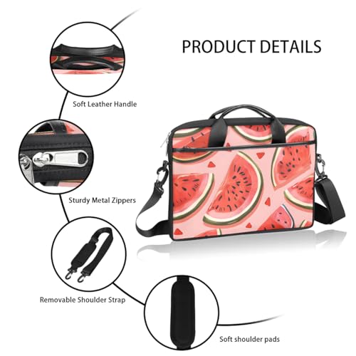 Shoulder Bag for Laptop Fruit Watermelon Print 14/15 Inch Laptop Sleeve Waterproof Computer Bag for Notebook & Tablet Shockproof Laptop Case for Work Travel4