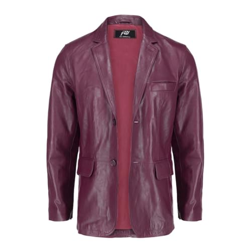 Image of Jild Lambskin Leather Jacket Men Casual Coat - Notched Collar Classic Bond's Style Ultimate Leather Blazer for Men