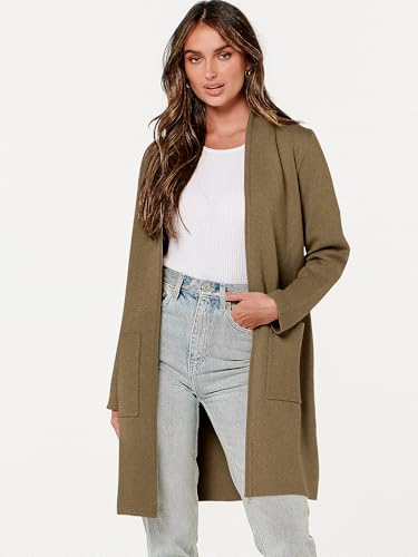 Image of ANRABESS Cardigan Sweater for Women Casual 2026 Fall Fashion Coat Long Sleeve Open Front Knit Coatigan Outwear
