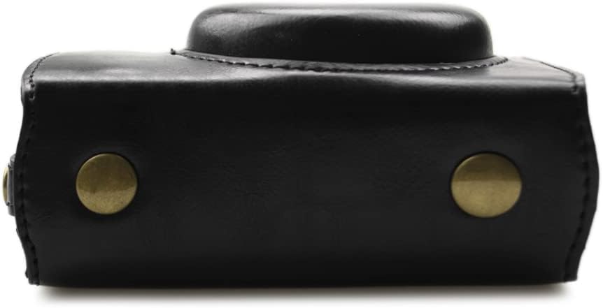 Rieibi G7X II/G7X III Leather Camera Case - Vintage Black Beauty Case with Strap for Canon PowerShot G7 X Mark II/III DSLR