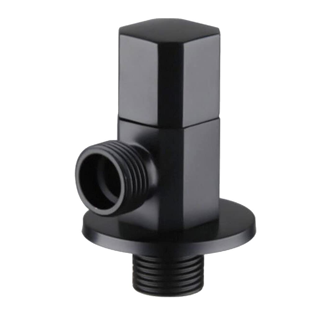 Válvula de cierre de latón negro con rosca G1/2 resistente para regular el agua en tu cocina