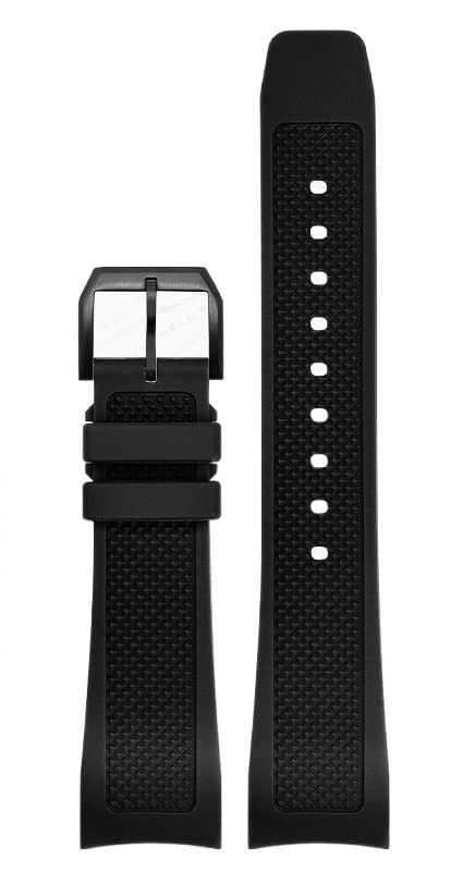 Bracelet caoutchouc 22mm incurvé premium pour boîtier de montre IWC noir