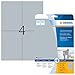 Produktbild HERMA 4216 Typenschild Folien-Etiketten DIN A4 (105 x 148 mm, 25 Blatt, Polyesterfolie, matt) selbstklebend, bedruckbar, extrem stark haftende Klebefolie, 100 Klebeetiketten, silber