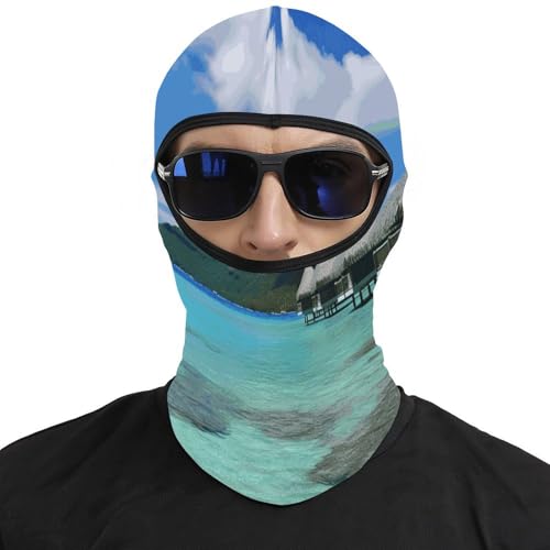 Pasamontaña para hombre y mujer con estampado de Tahití, balaclava para motocicleta, casco, protección facial completa, gorro calentador de cuello miniatura 3