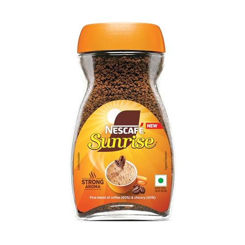 Image of Sunrise Instant Coffee Powder by Nescafe | Rich Aroma for the perfect start to your day | Coffee Chicory-Mix | 90g Jar