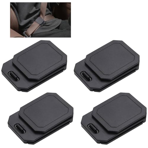 Seat Belt Comfort Pad Clips Shoulder and Neck Relief Anti-Slip Snap Design Universal Fit for Sedan SUV Truck RV Black 4 Pack