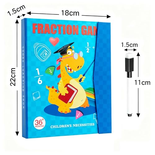 Daczly Mathematik Ressourcen, Magnetische Bruchrechnen Material Demonstrator, Magnetische Bruchfliesen und Bruchkreise Bruch-Lernpuzzle Bruchscheiben Demonstrator für Homeschool