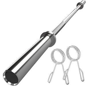FK Sports Olympic Barbell Bar 2″ 4Ft, 5Ft, 6Ft And 7Ft With 2 Collars, Chrome Finished Weight Lifting barbell Bars, Anti-Slip Hand Grip Barbell Gym Strength Training Fitness